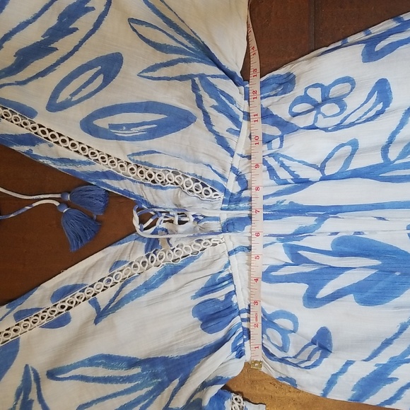 ZL Europe Dessin Blue White Maxi Dress - Picture 12 of 16